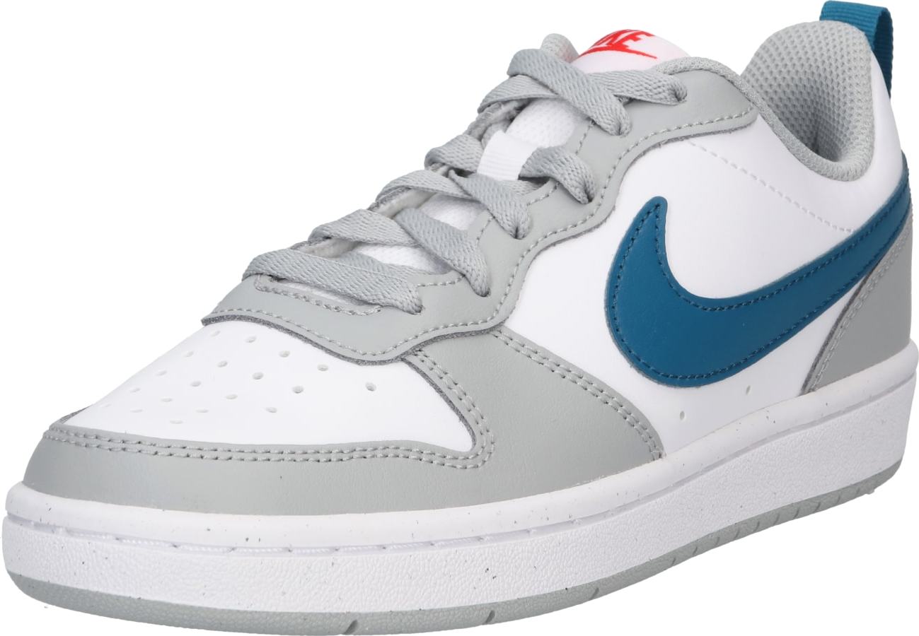 Nike Sportswear Tenisky 'Court Borough 2' bílá / šedá / červená / petrolejová