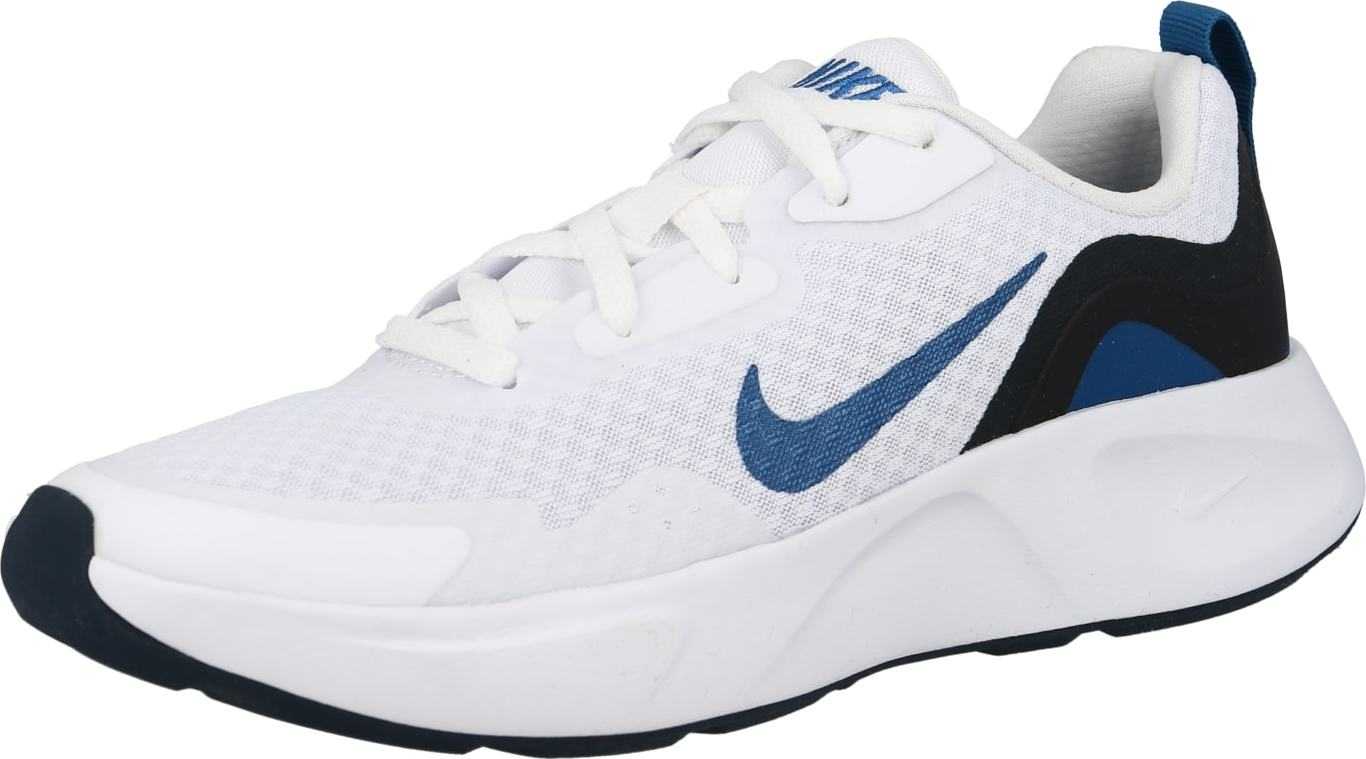 NIKE Sportovní boty bílá / černá / chladná modrá