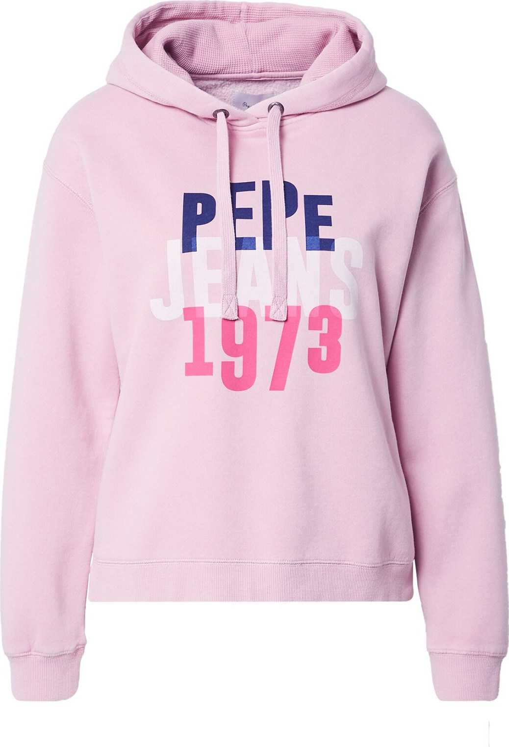 Pepe Jeans Mikina 'Babe' světle růžová / pink / modrá / bílá