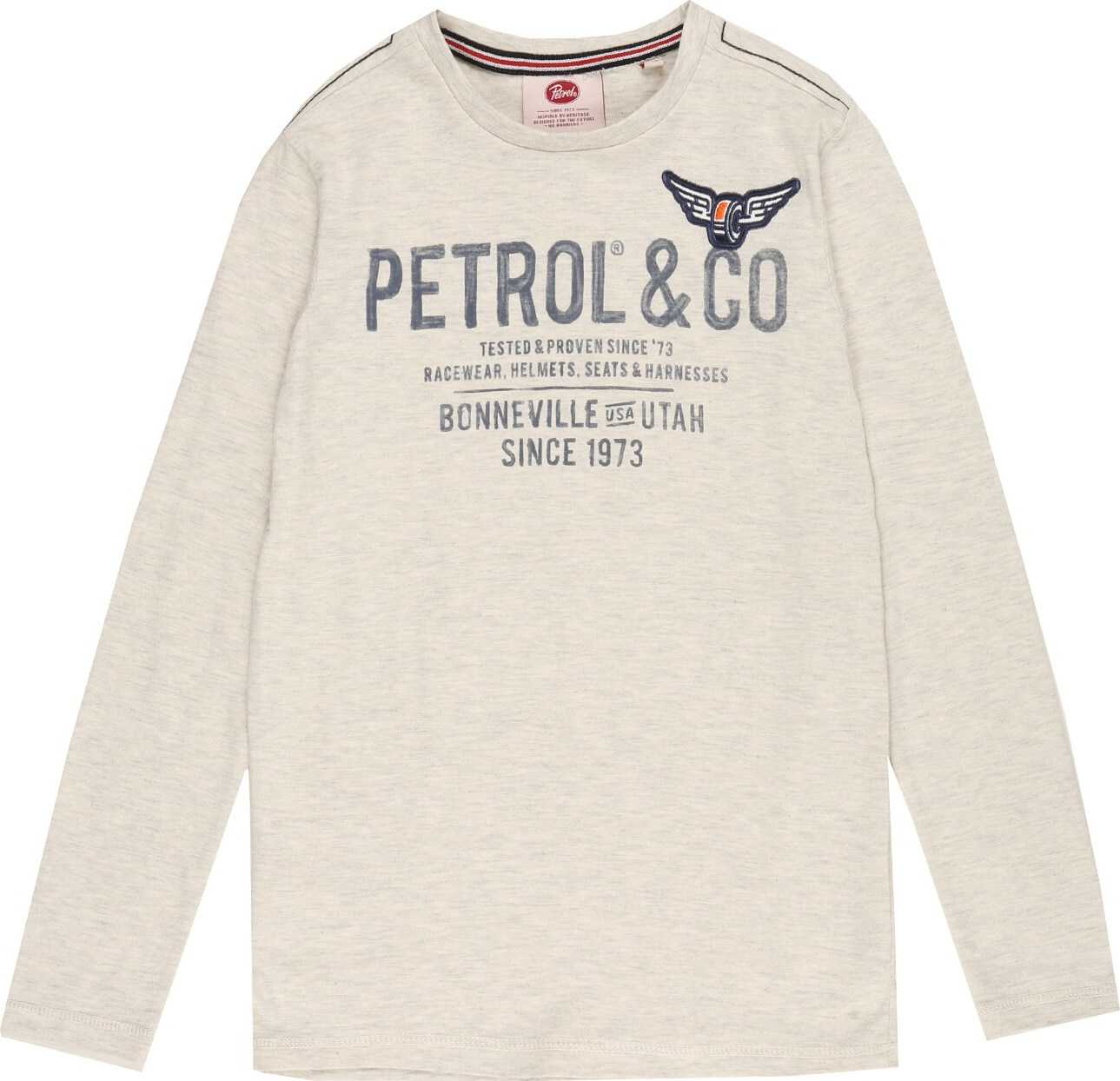 Petrol Industries Tričko bílá / námořnická modř / oranžová
