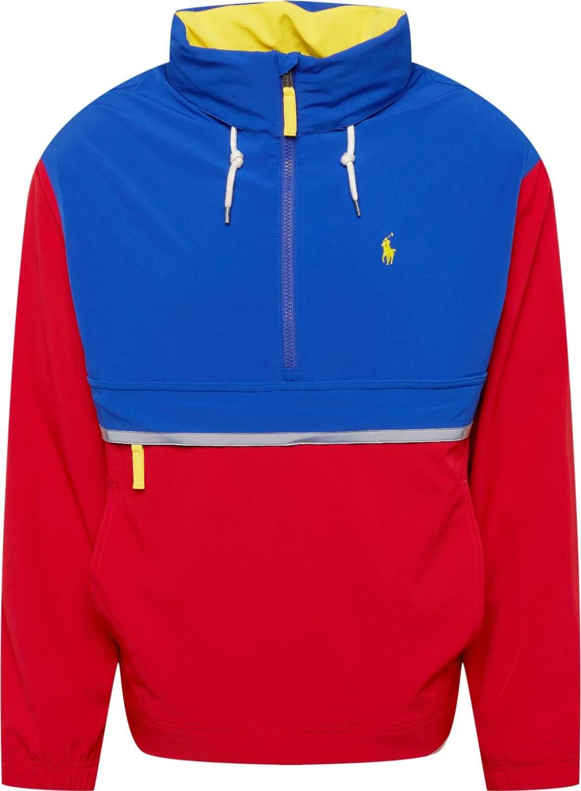 Polo Ralph Lauren Přechodná bunda 'TRAVELER' královská modrá / červená / šedá