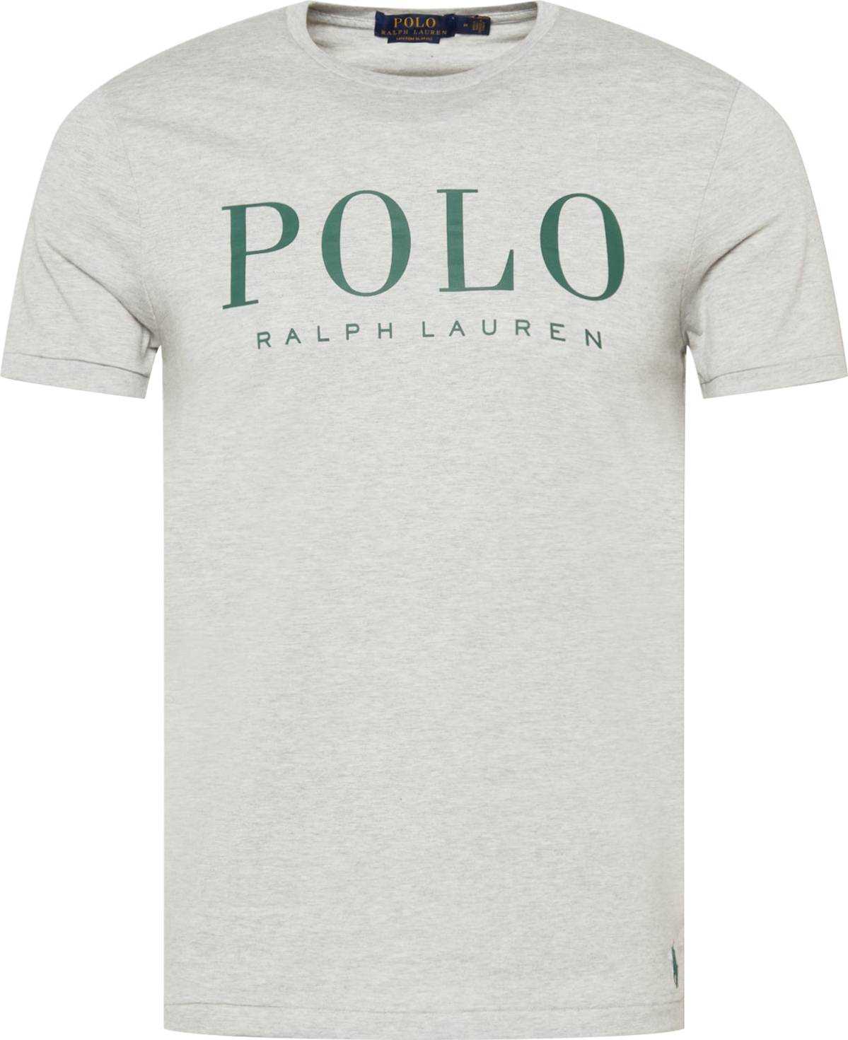 Polo Ralph Lauren Tričko šedý melír / tmavě zelená