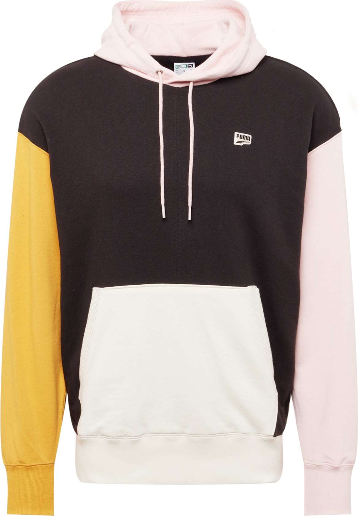 PUMA Mikina černá / žlutá / pink / bílá