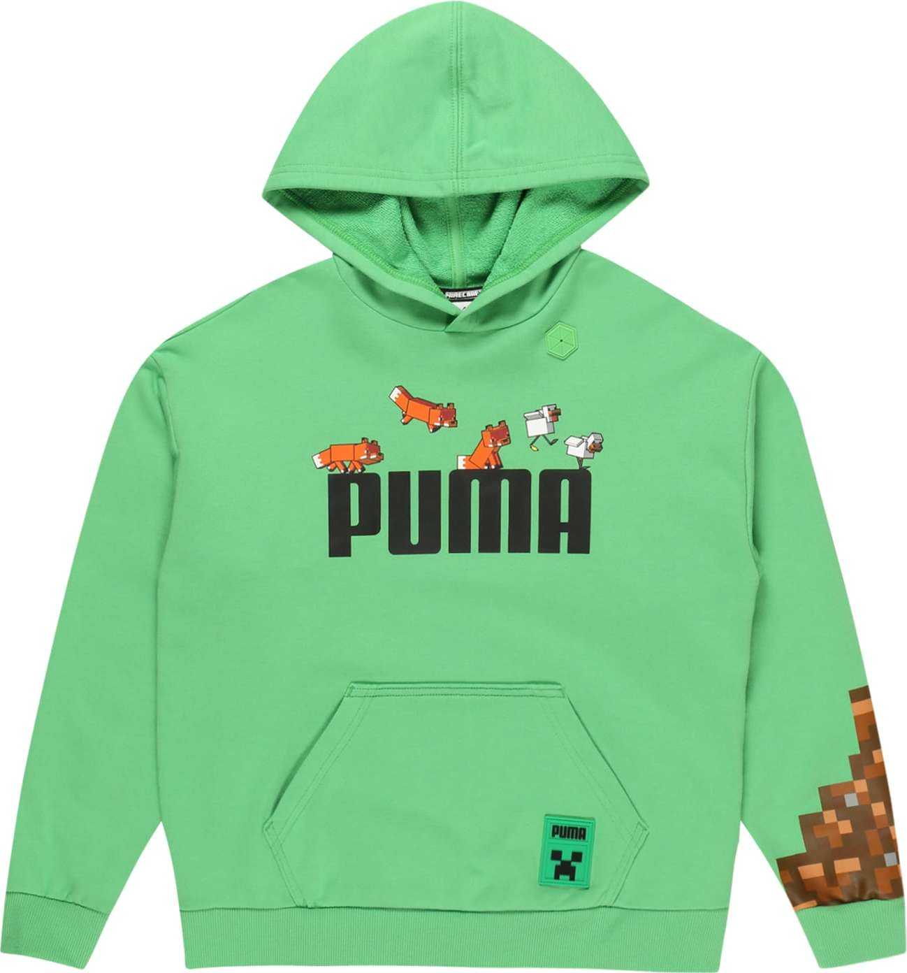 PUMA Mikina 'MINECRAFT' zelená / mix barev