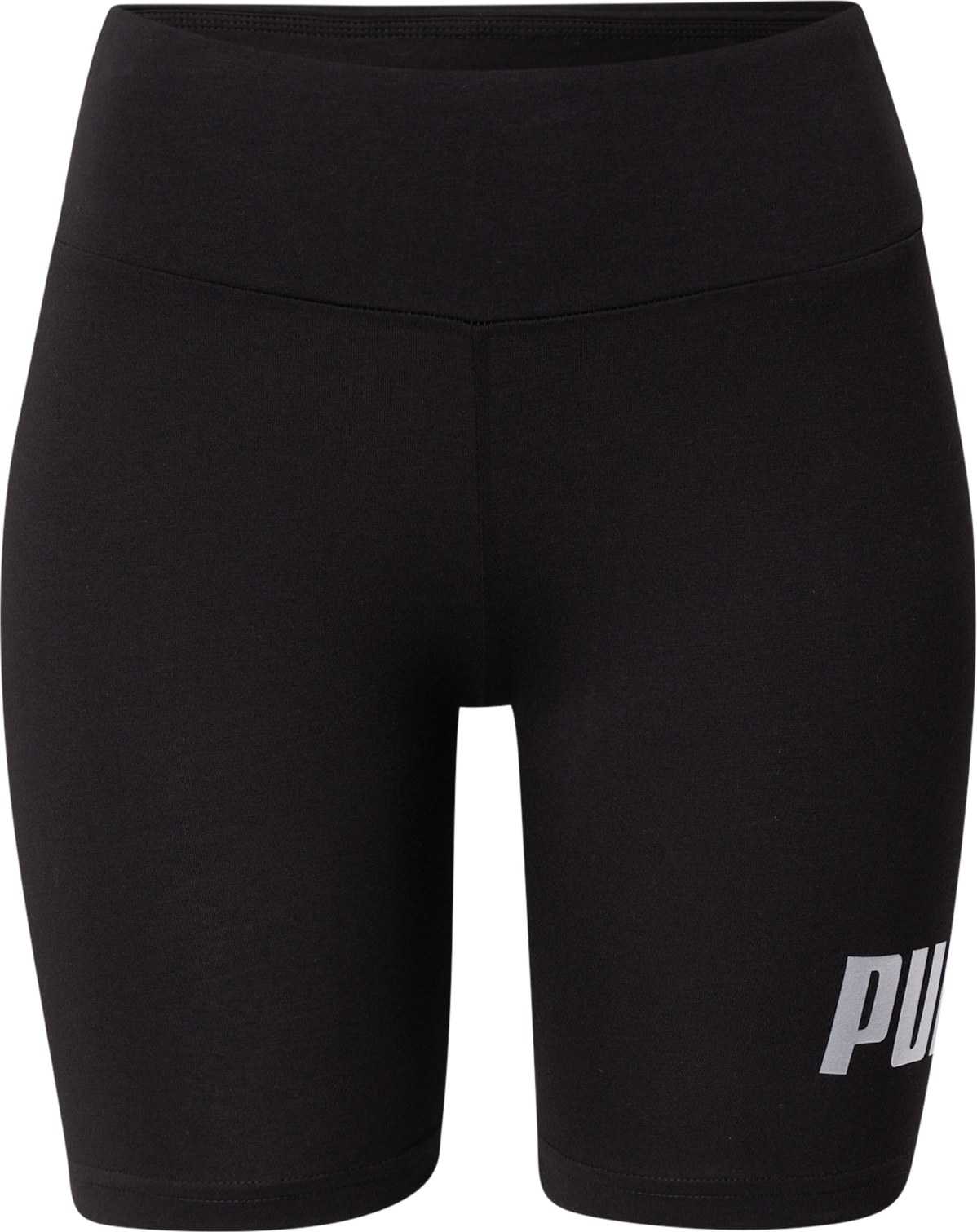 PUMA Sportovní kalhoty černá / bílá
