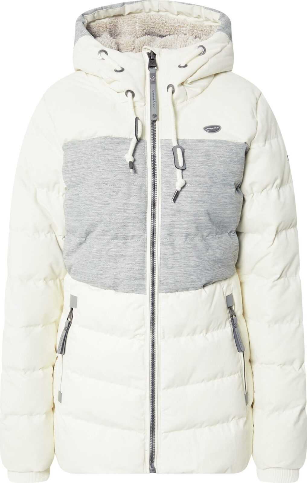 Ragwear Zimní bunda 'QUANTIC' bílá / šedý melír