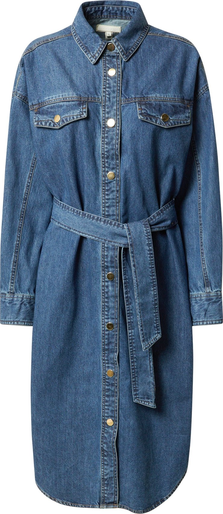 River Island Košilové šaty modrá džínovina