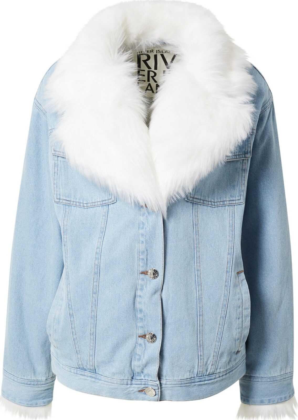 River Island Přechodná bunda modrá džínovina