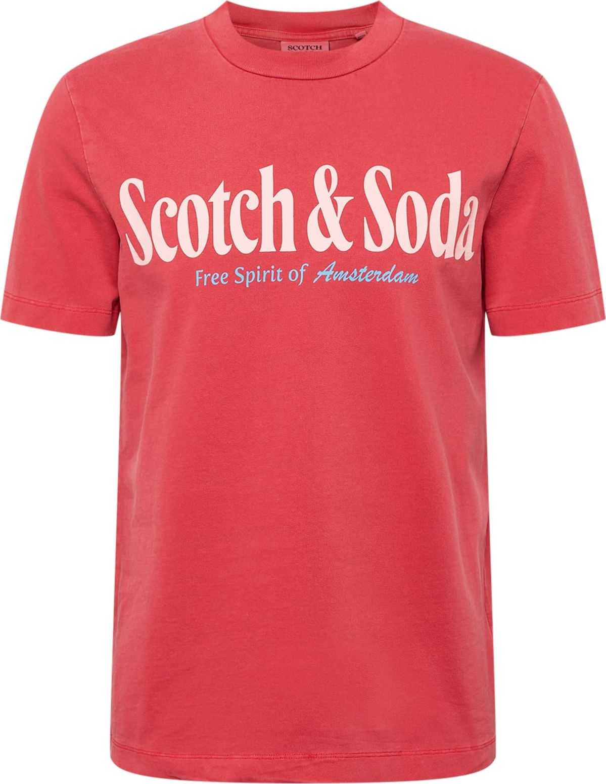 SCOTCH & SODA Tričko světle červená / růžová / světlemodrá