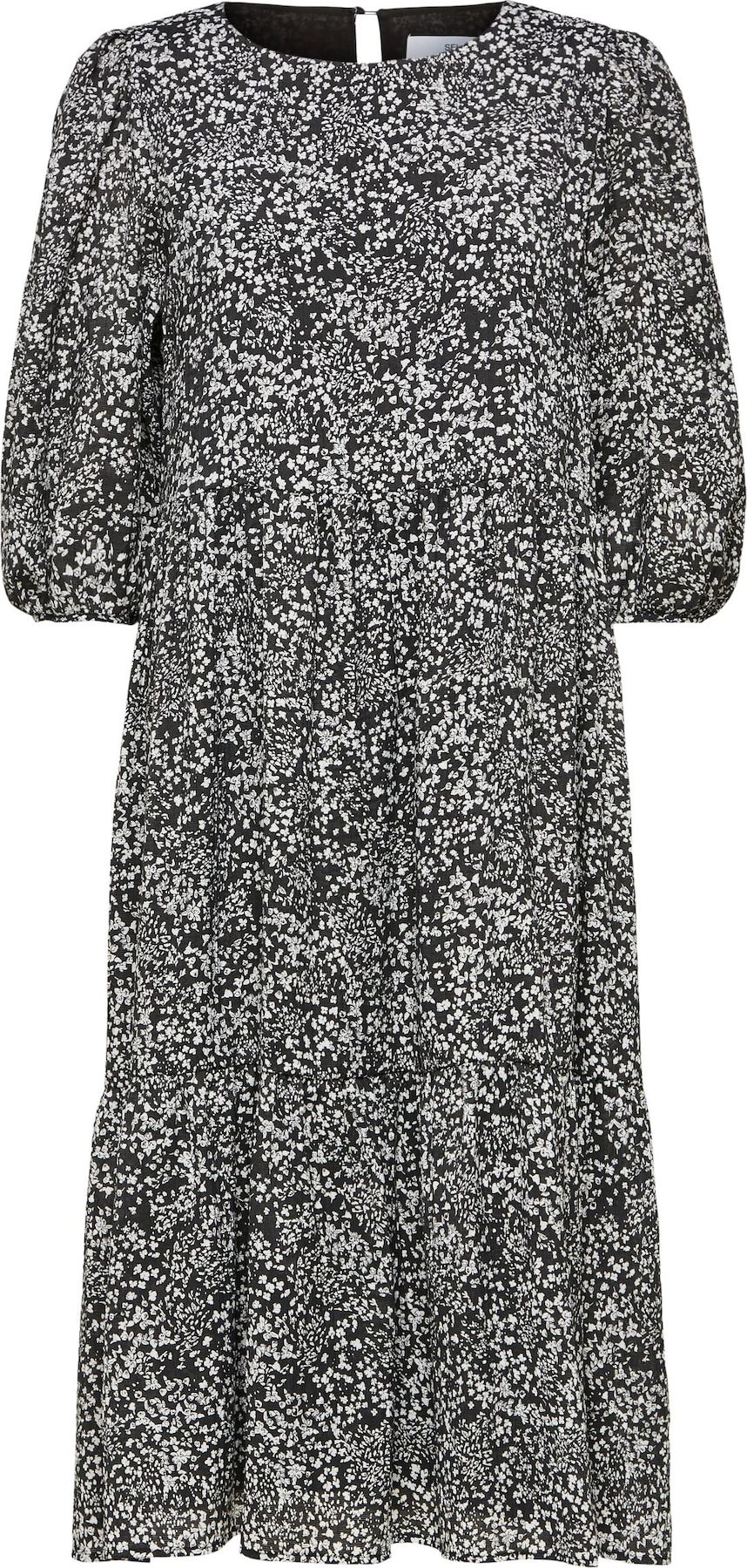 SELECTED FEMME Košilové šaty 'Viole' černá / bílá / světle šedá