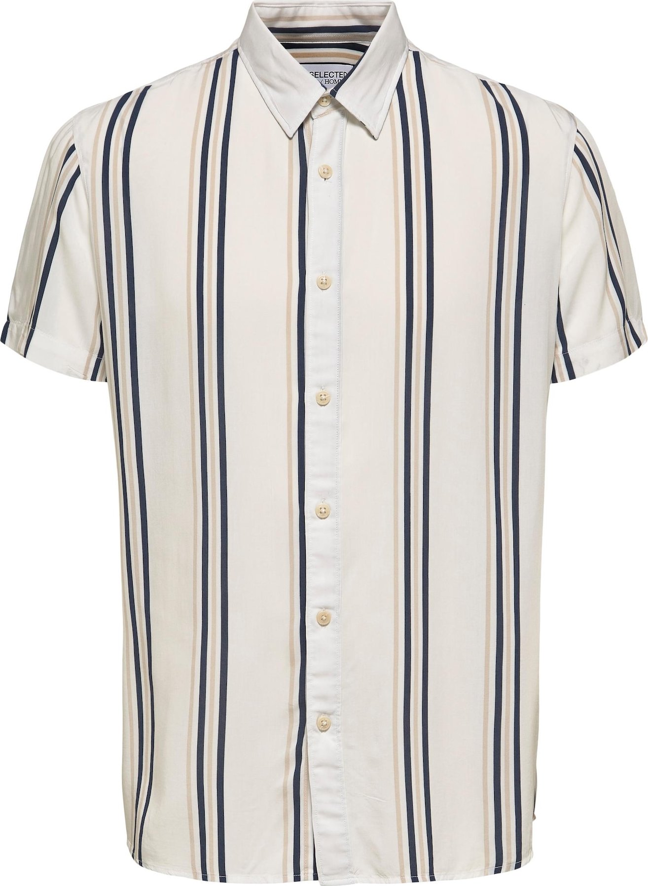 SELECTED HOMME Košile 'CARL' krémová / bílá / námořnická modř