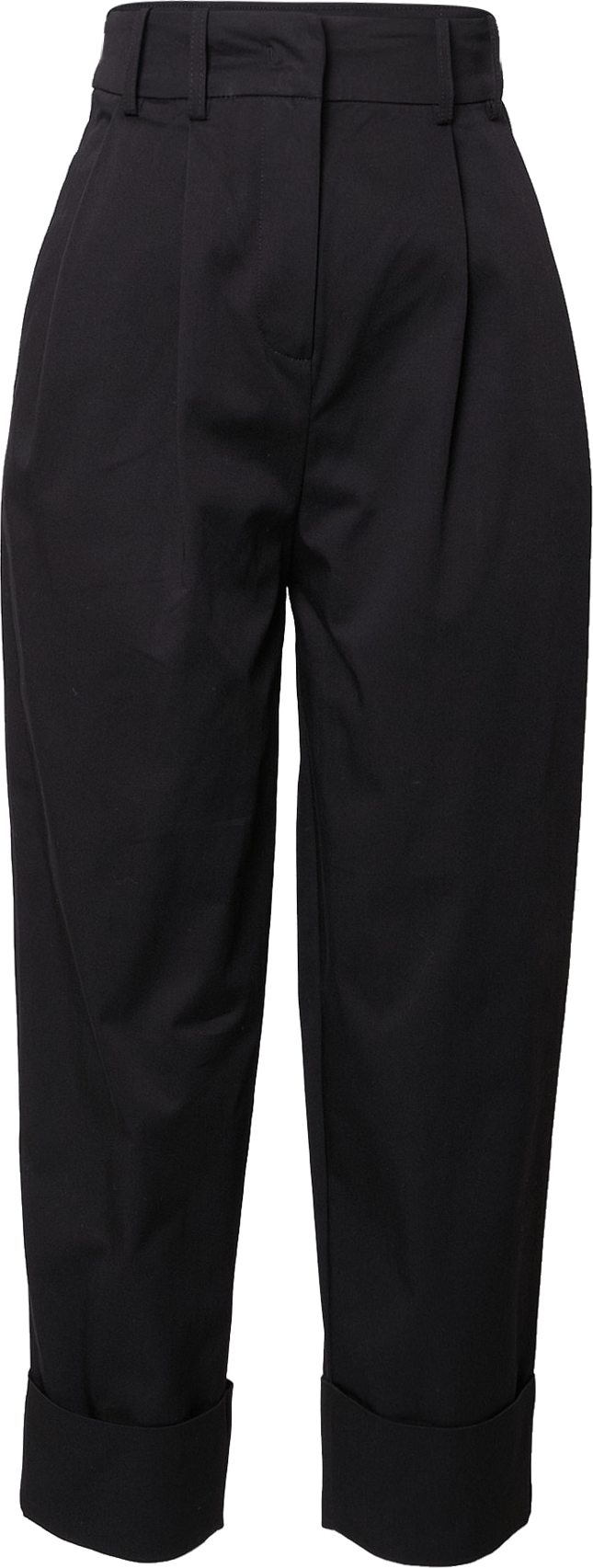 Sisley Kalhoty se sklady v pase černá