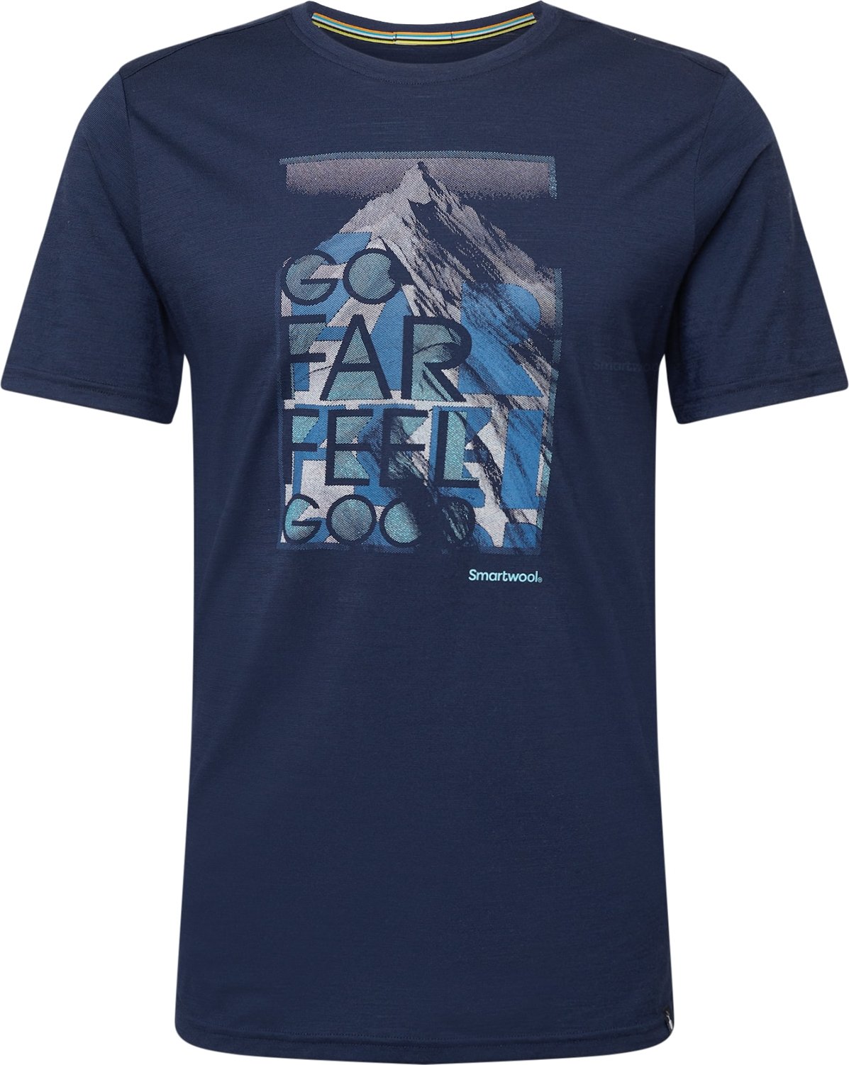 Smartwool Funkční tričko 'Merino' námořnická modř / světle šedá / azurová / azurová modrá