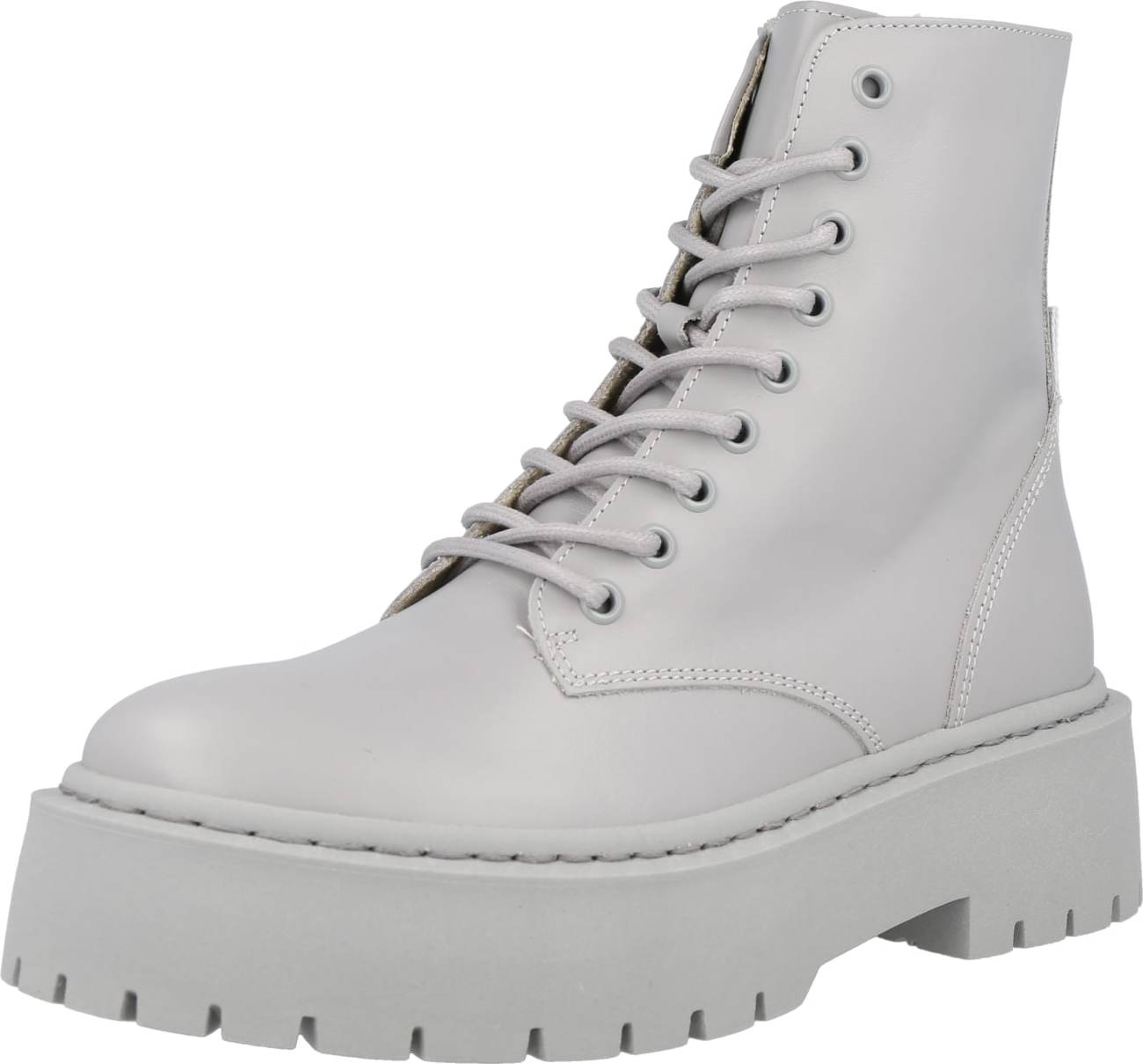 STEVE MADDEN Šněrovací kozačky 'SKYLAR' světle šedá