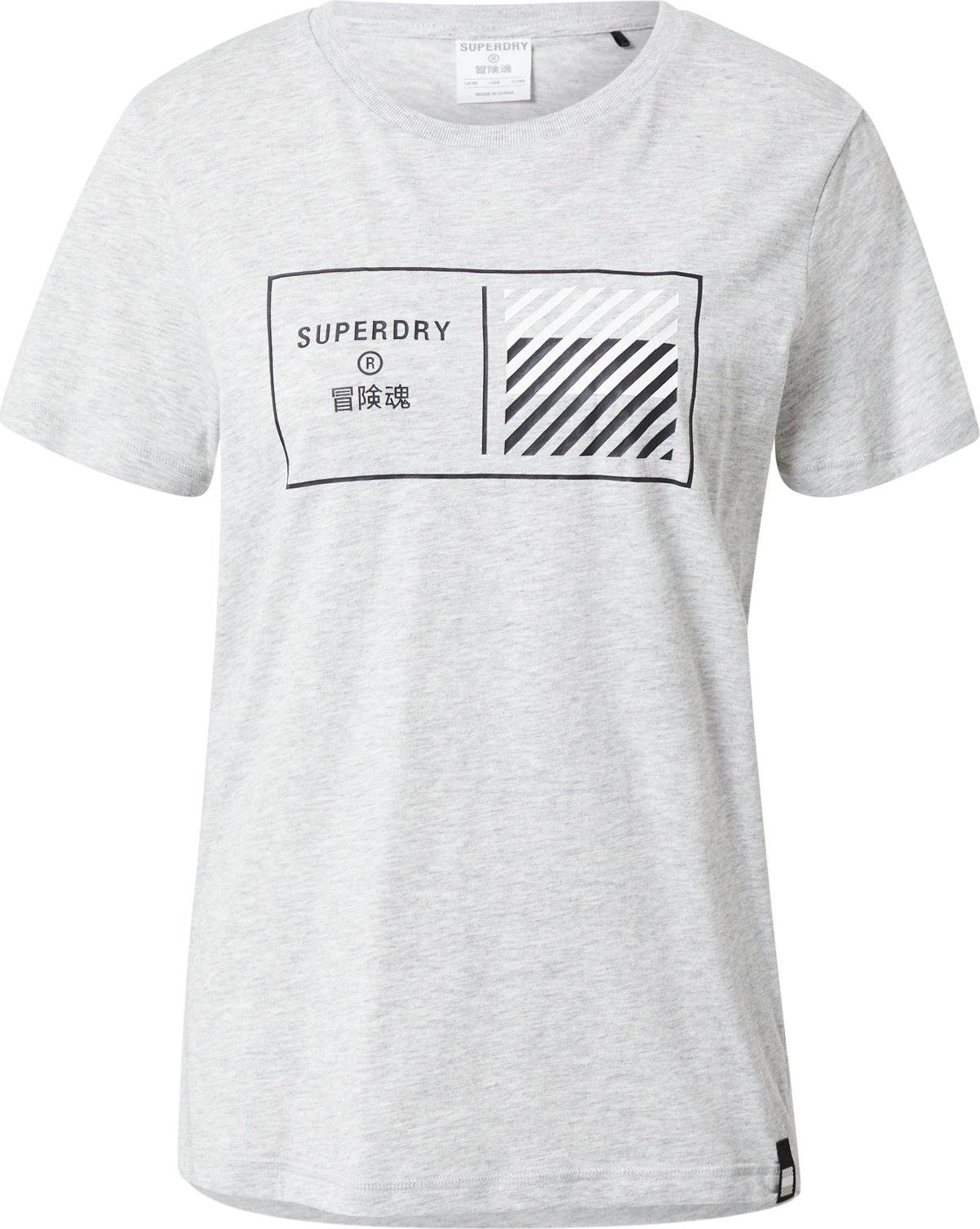Superdry Funkční tričko světle šedá / černá / bílá