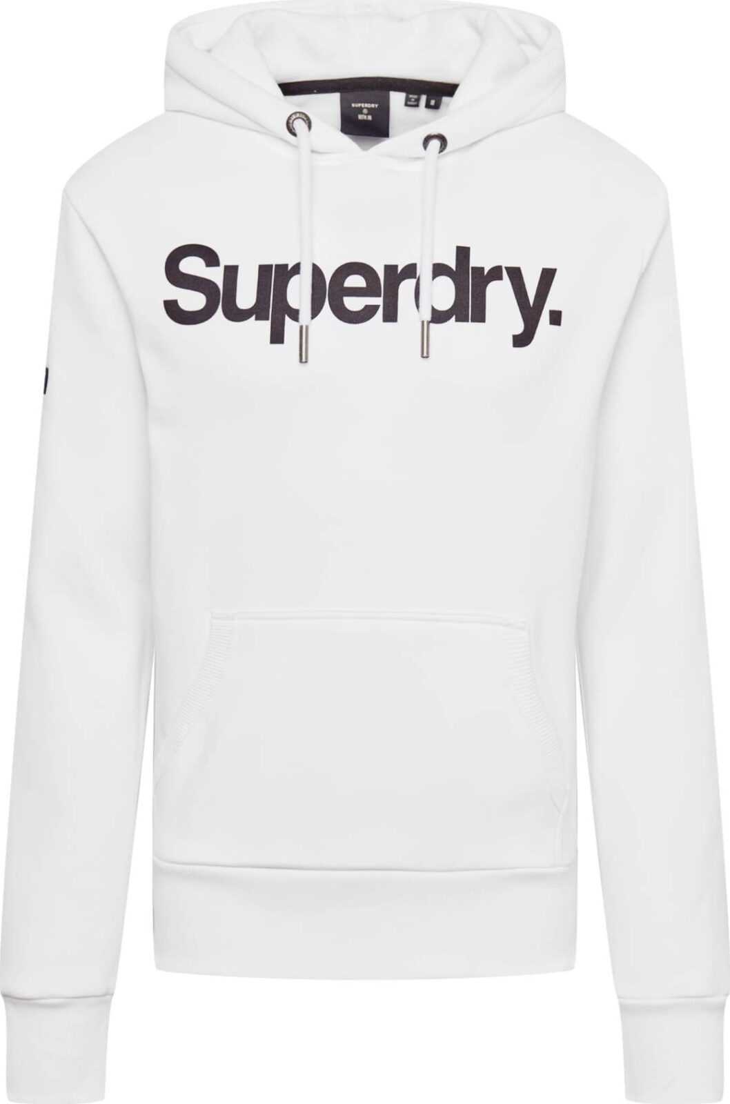 Superdry Mikina bílá / černá