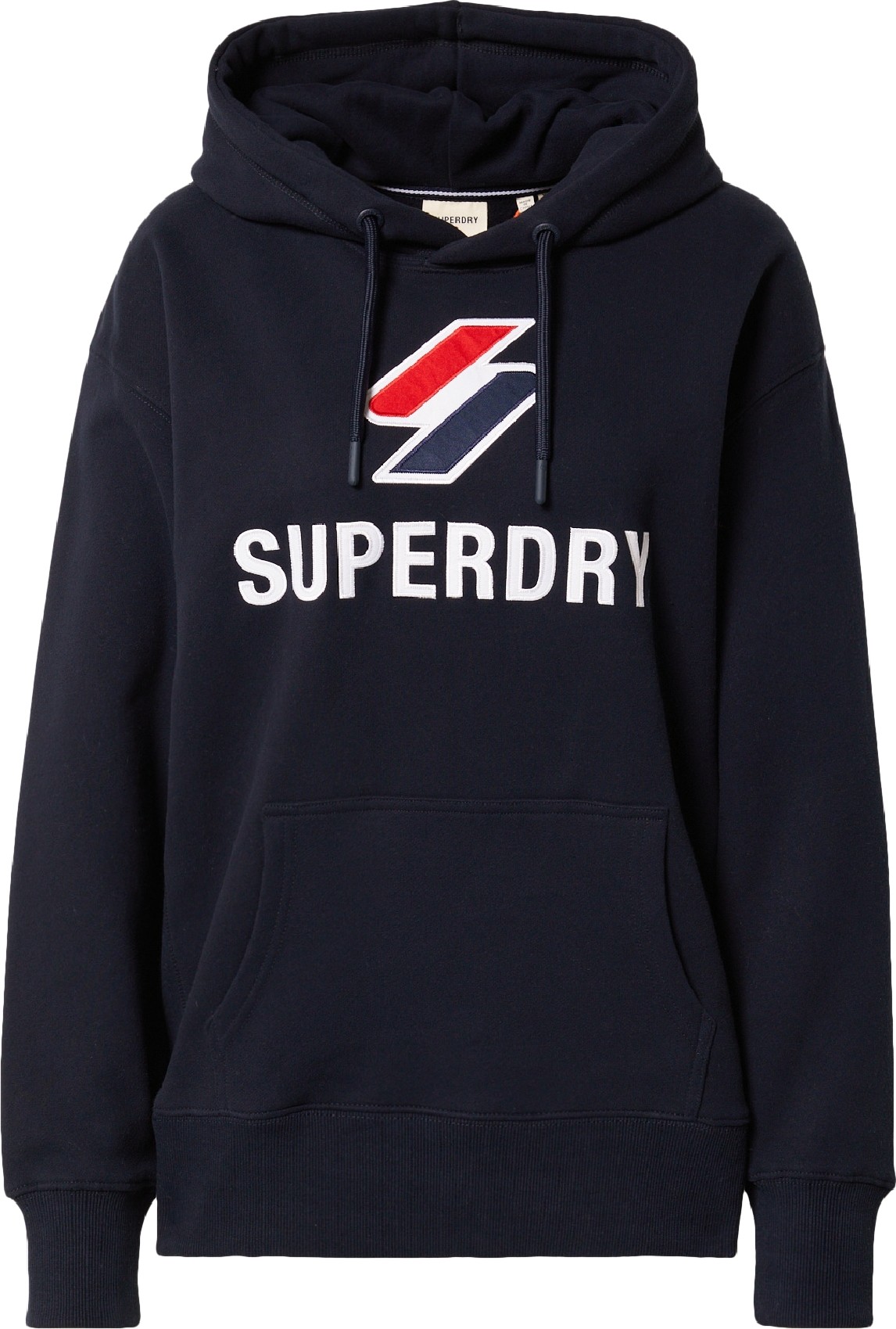 Superdry Mikina 'STACKED' námořnická modř / bílá / červená