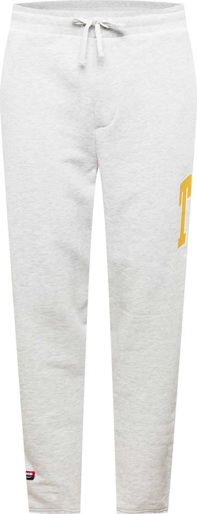 TOMMY HILFIGER Kalhoty šedý melír / bílá / žlutá / námořnická modř / ohnivá červená
