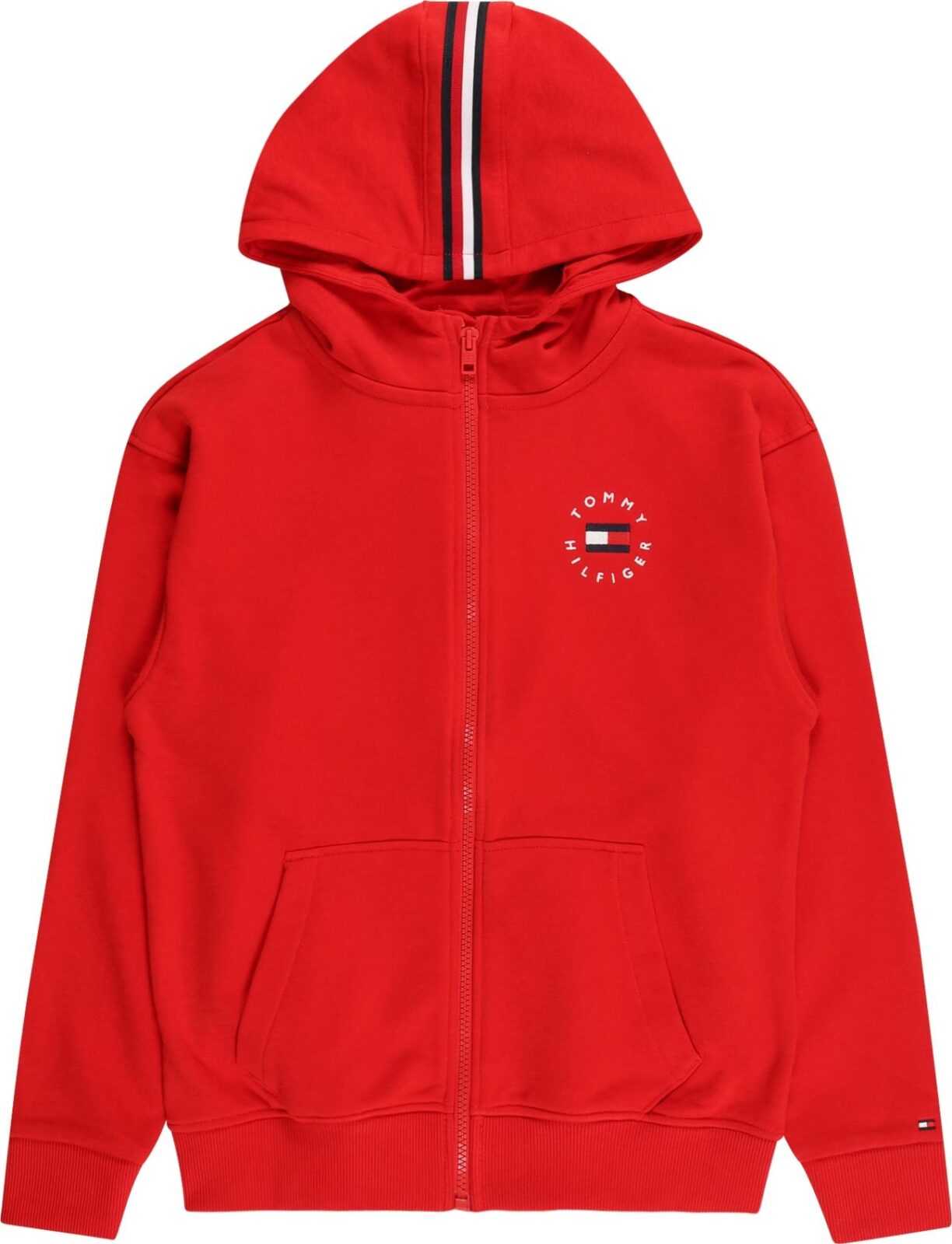 TOMMY HILFIGER Mikina červená / bílá / námořnická modř