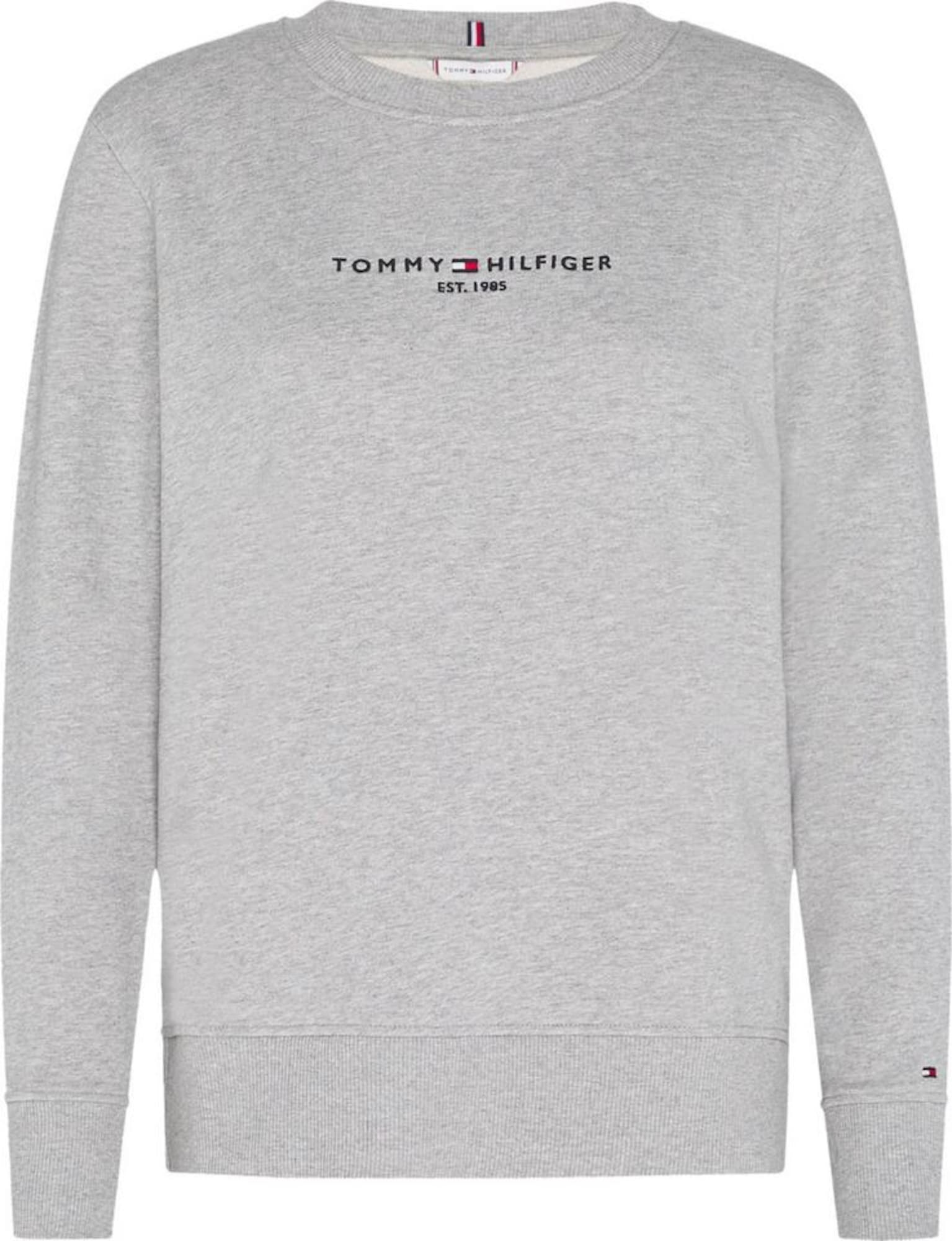 TOMMY HILFIGER Mikina šedý melír / černá