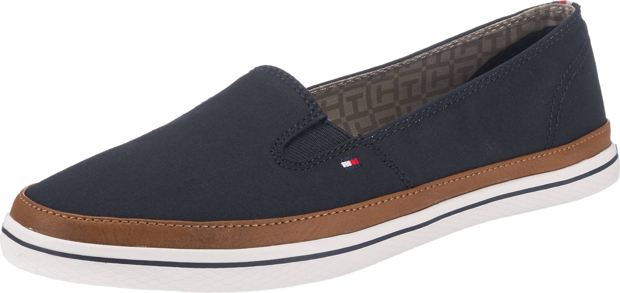 TOMMY HILFIGER Slip on boty 'Kesha' tmavě modrá / hnědá / bílá