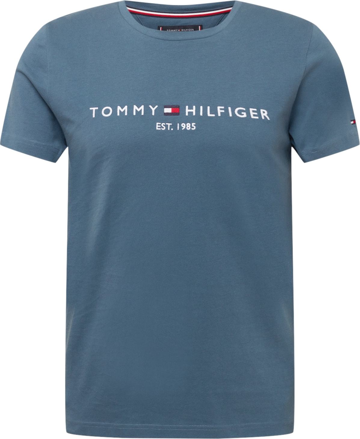 TOMMY HILFIGER Tričko bílá / červená / chladná modrá / tmavě modrá