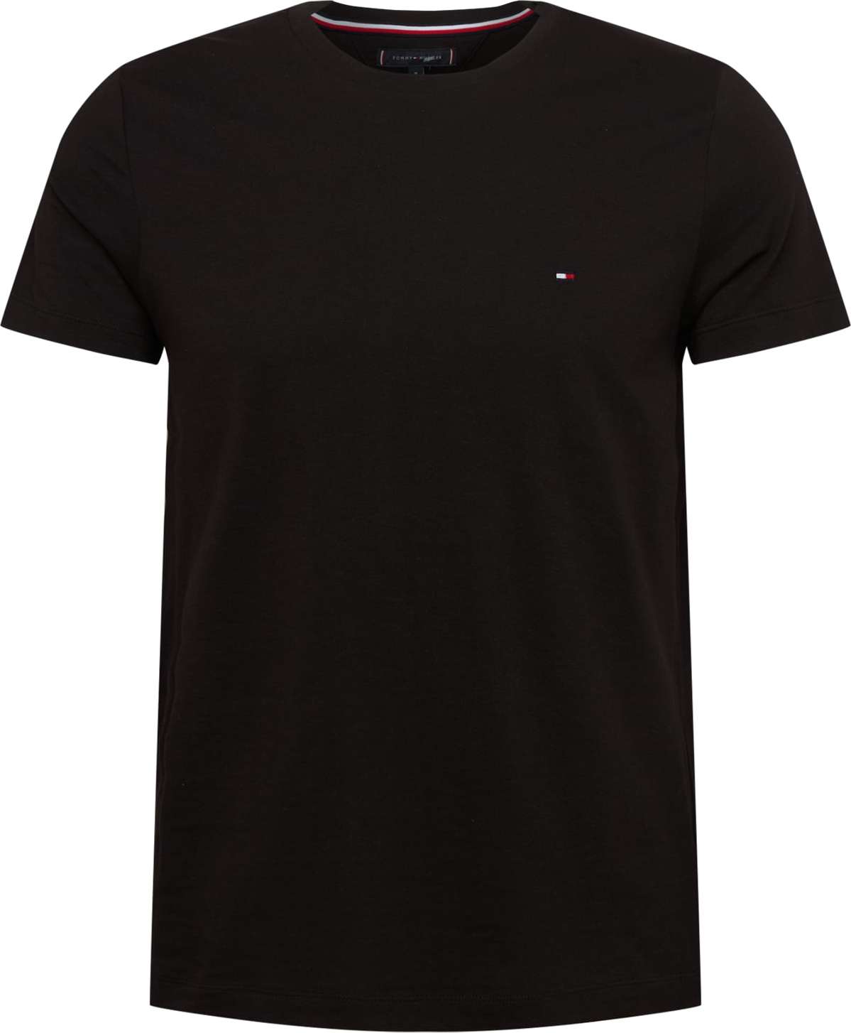 TOMMY HILFIGER Tričko černá / chladná modrá / bílá / červená