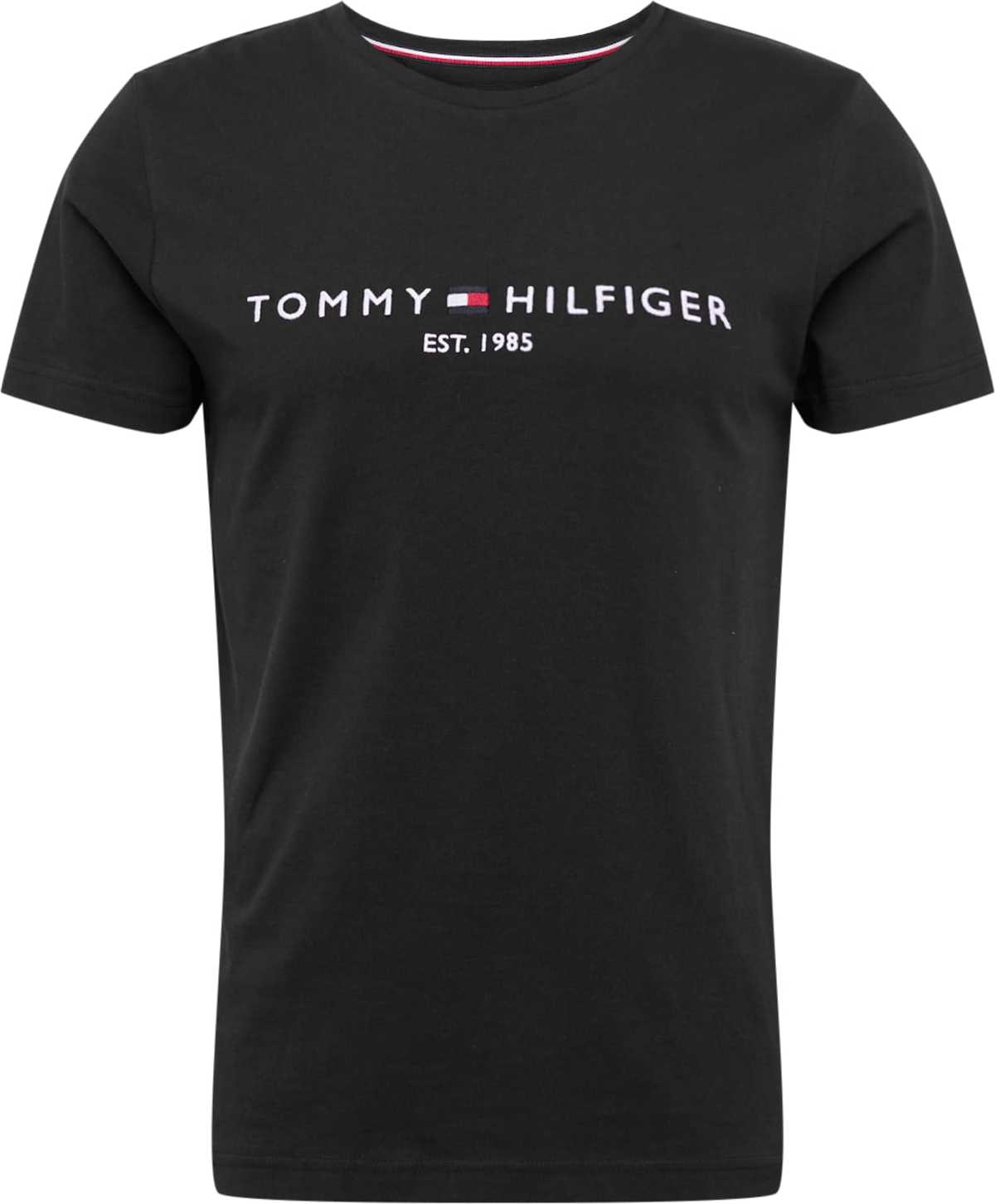 TOMMY HILFIGER Tričko černá / bílá / námořnická modř