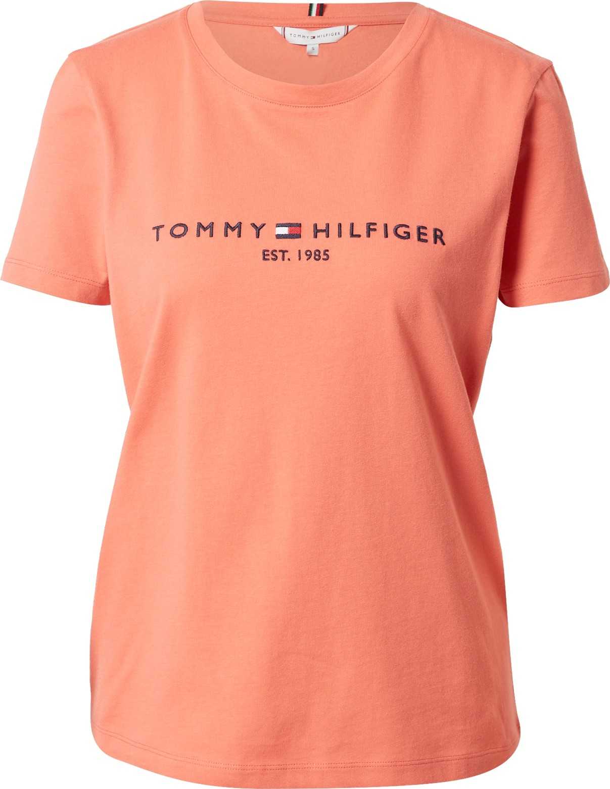 TOMMY HILFIGER Tričko korálová / tmavě modrá / červená / bílá
