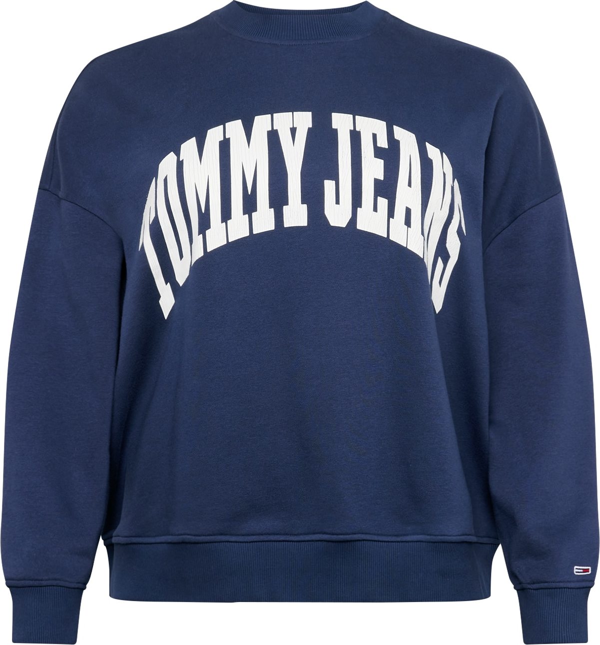 Tommy Jeans Curve Mikina bílá / tmavě modrá