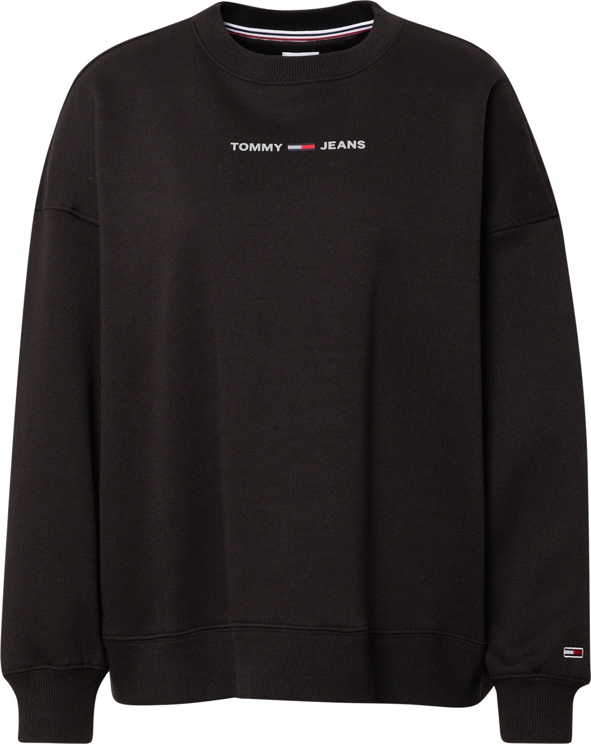 Tommy Jeans Mikina černá / bílá