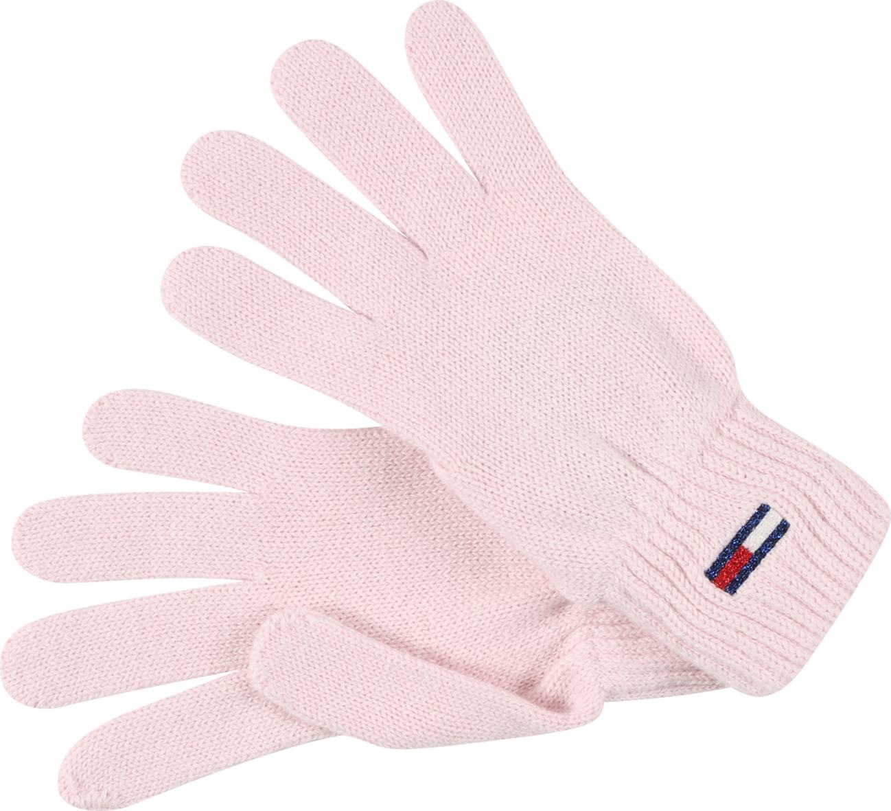 Tommy Jeans Prstové rukavice světle růžová / bílá / tmavě modrá / červená