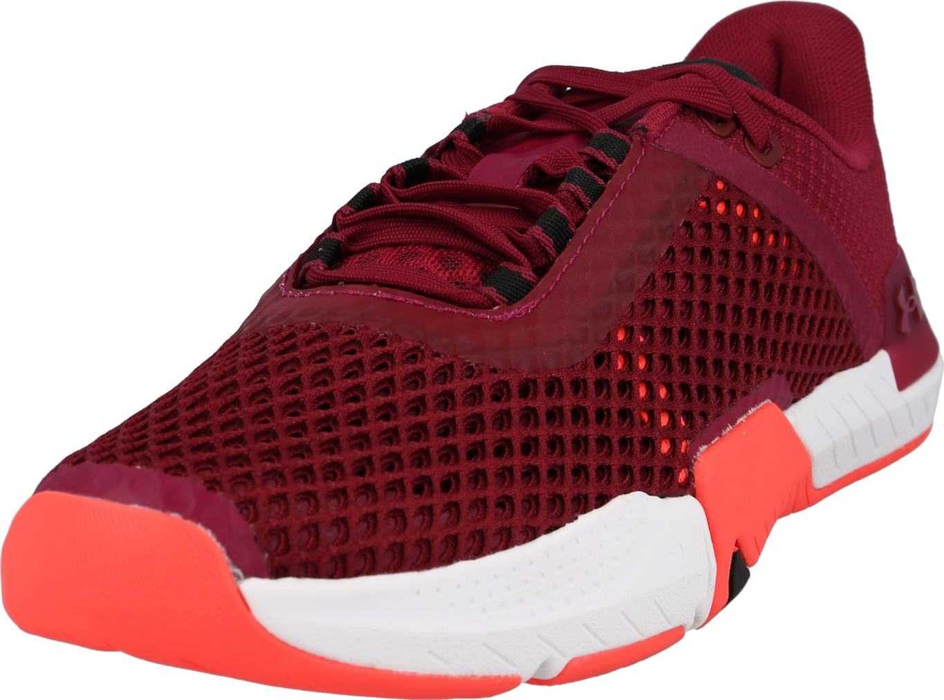 UNDER ARMOUR Sportovní boty 'TriBase Reign 4' bílá / burgundská červeň / svítivě oranžová
