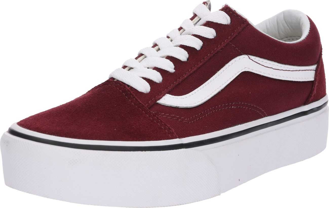 VANS Tenisky 'Old Skool Platform' bordó / bílá