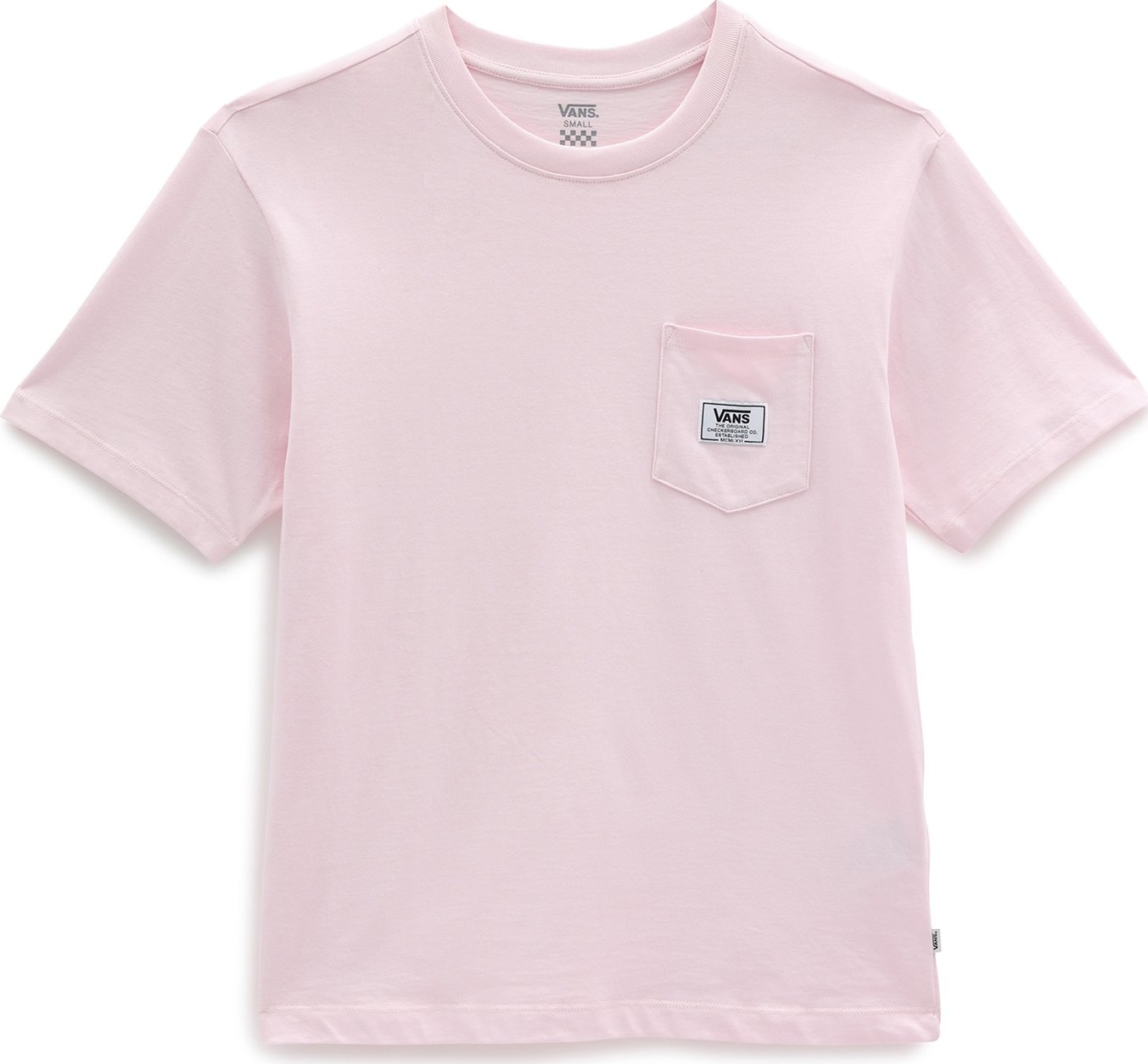 VANS Tričko 'Patch Pocket' pastelově růžová / bílá / černá