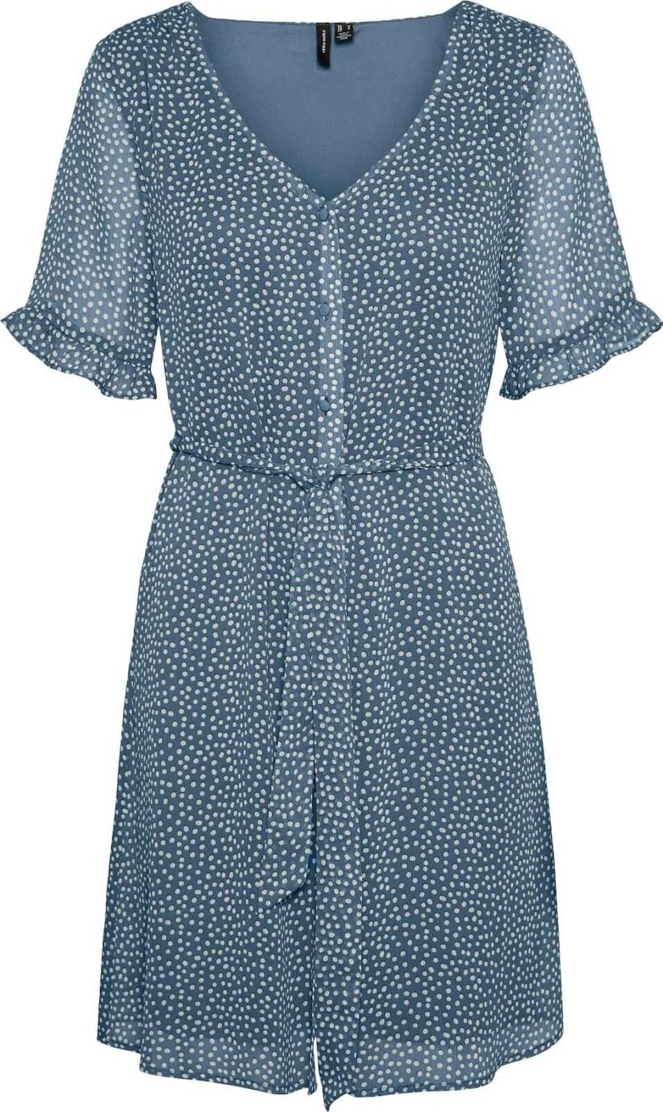VERO MODA Košilové šaty 'Caro' modrá / přírodní bílá