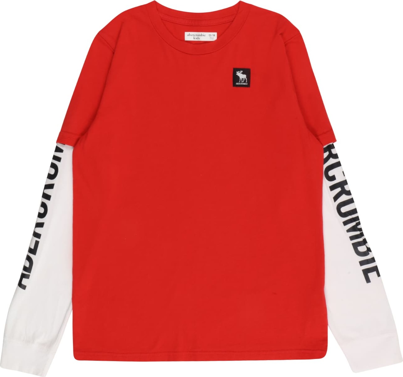 Abercrombie & Fitch Tričko červená / bílá / černá