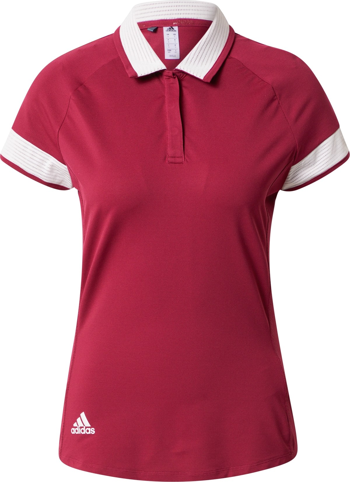 adidas Golf Funkční tričko burgundská červeň / bílá