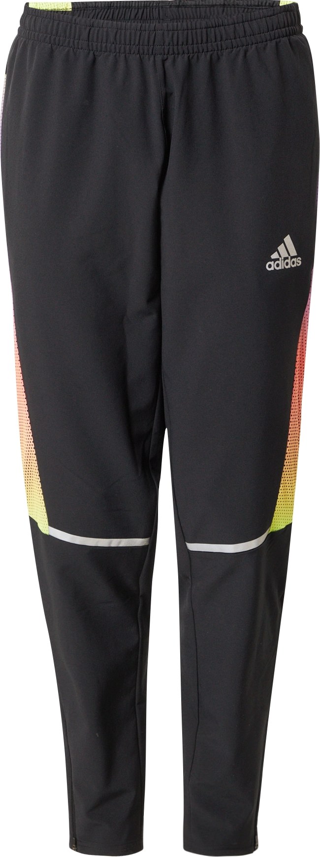 ADIDAS PERFORMANCE Sportovní kalhoty černá / stříbrně šedá / fialová / žlutá