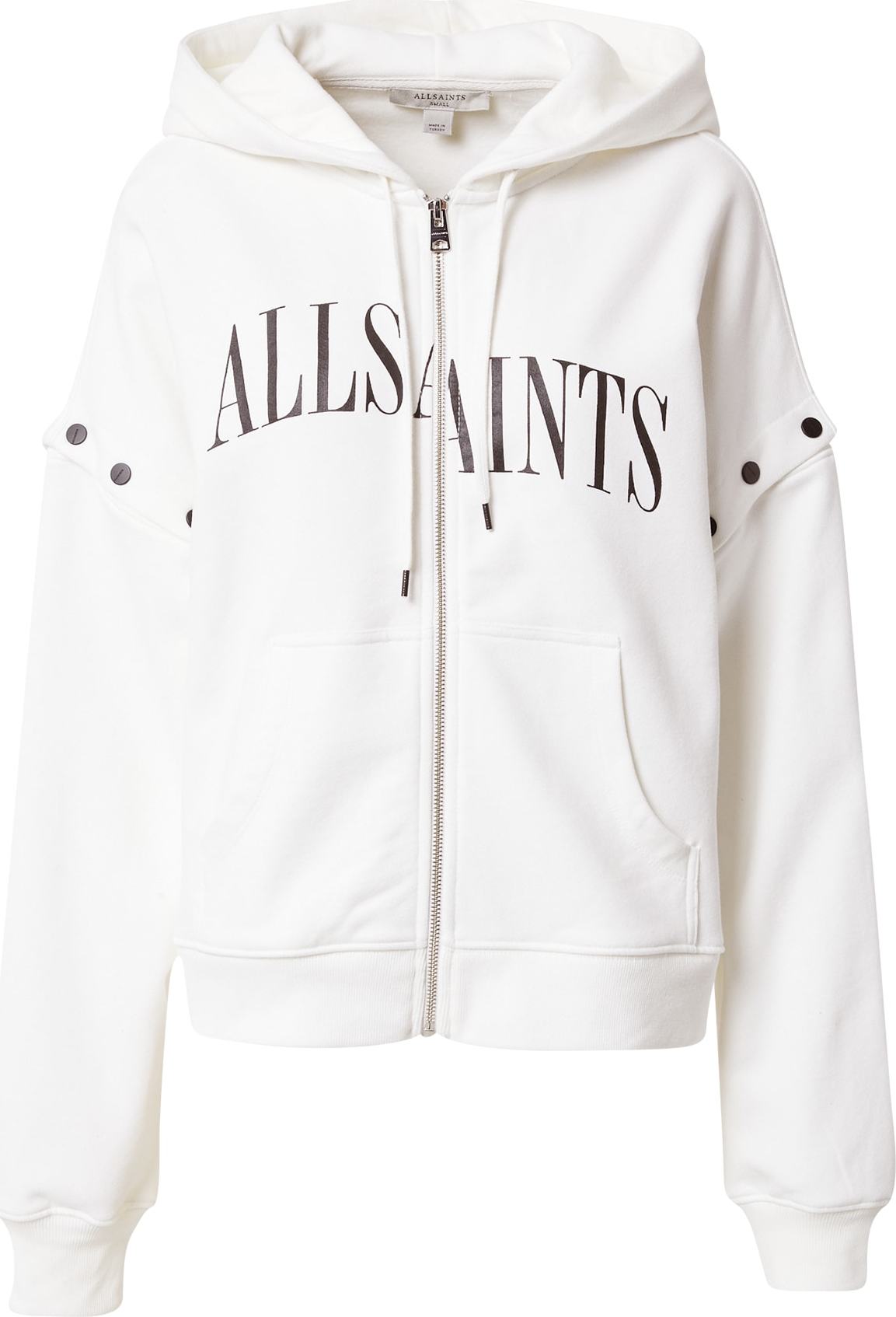AllSaints Mikina s kapucí 'Amphia' bílá / černá