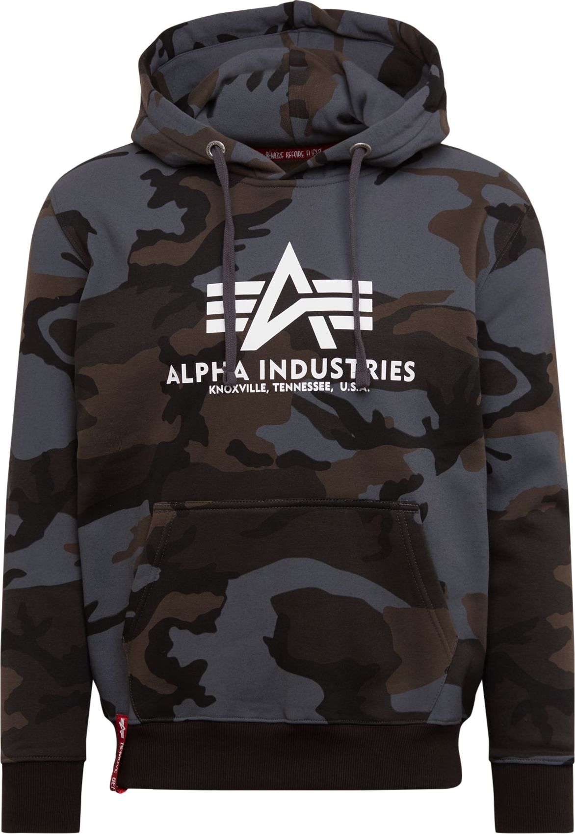 ALPHA INDUSTRIES Mikina černá / bílá / šedá / hnědá
