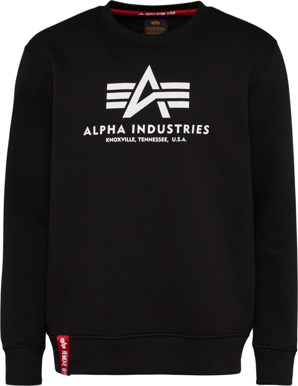 ALPHA INDUSTRIES Mikina černá / bílá