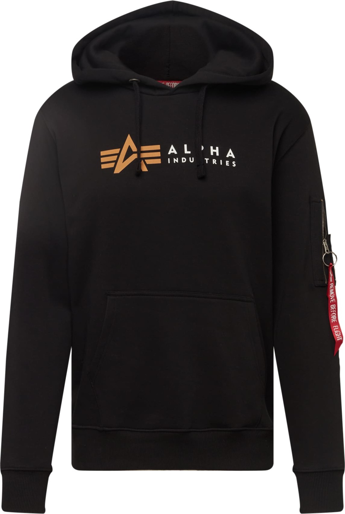 ALPHA INDUSTRIES Mikina černá / oranžová / bílá / červená