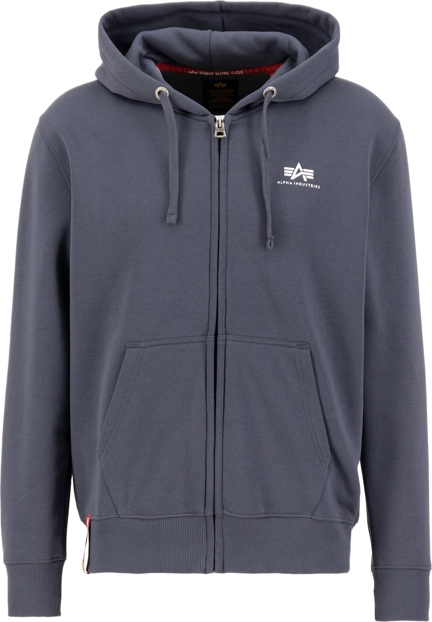 ALPHA INDUSTRIES Mikina s kapucí tmavě šedá / bílá