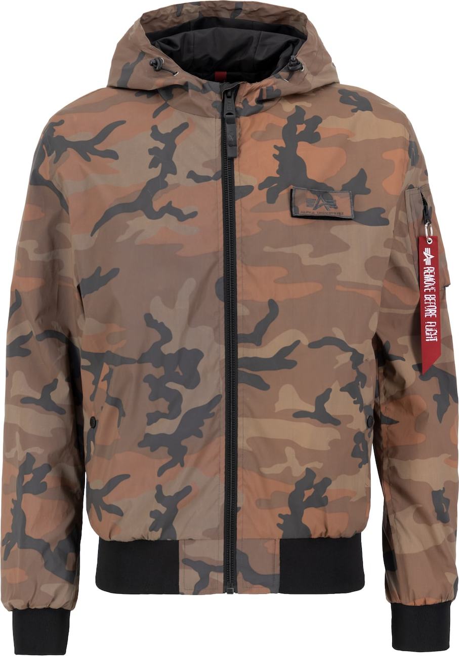 ALPHA INDUSTRIES Přechodná bunda oranžová / hnědá / olivová / antracitová