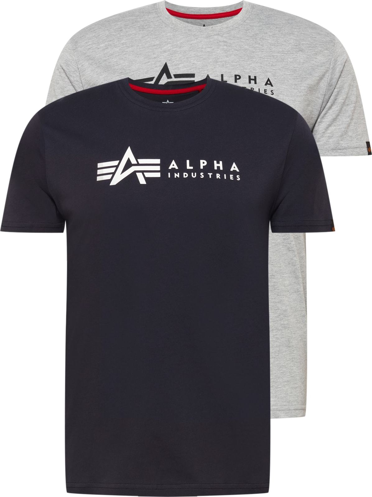 ALPHA INDUSTRIES Tričko námořnická modř / bílá / šedý melír / černá