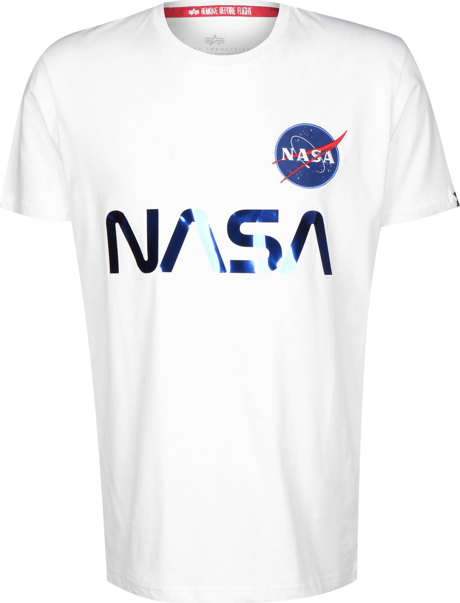 ALPHA INDUSTRIES Tričko 'NASA' modrá / červená / bílá
