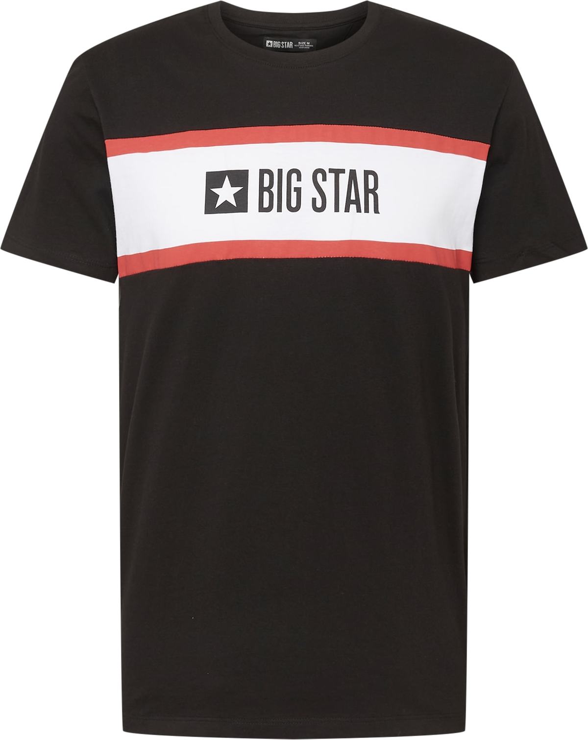 Big Star Tričko 'BRONN' černá / bílá / červená