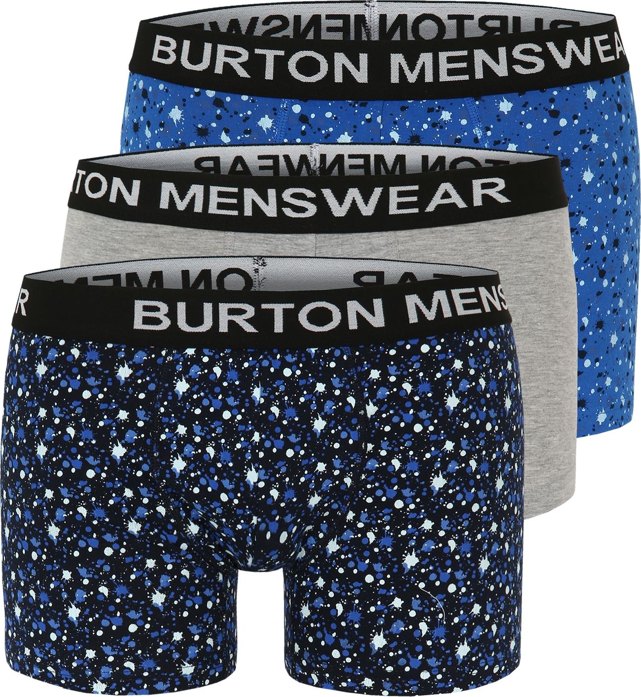 BURTON MENSWEAR LONDON Boxerky modrá / marine modrá / šedá / bílá