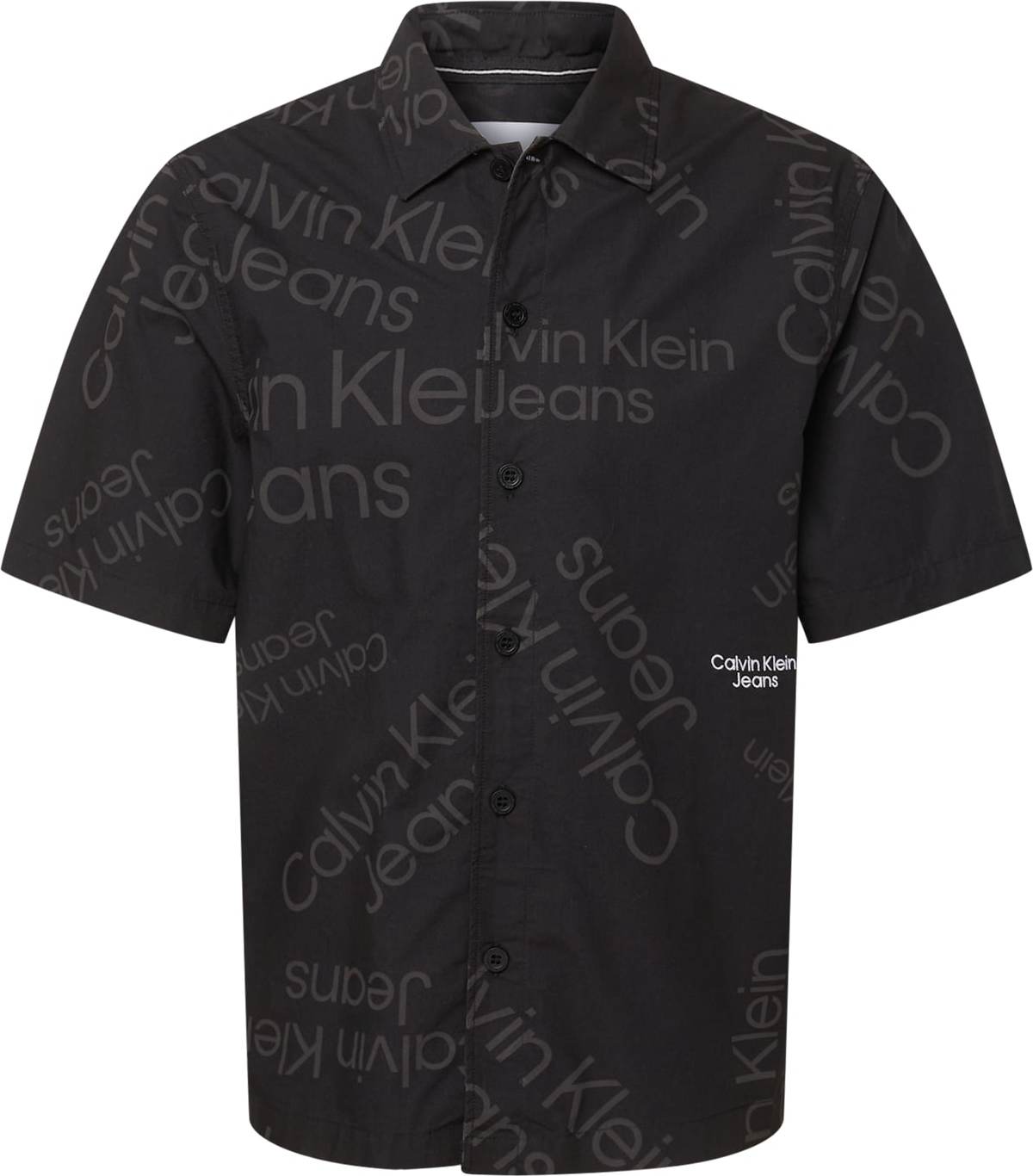 Calvin Klein Jeans Košile černá / bílá / tmavě šedá